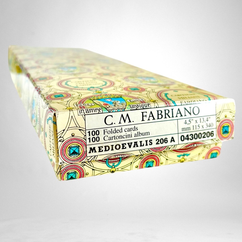 Fabriano Medioevalis Folded Cards, 100/Pkg., 4.5" x 13.4” Open Box